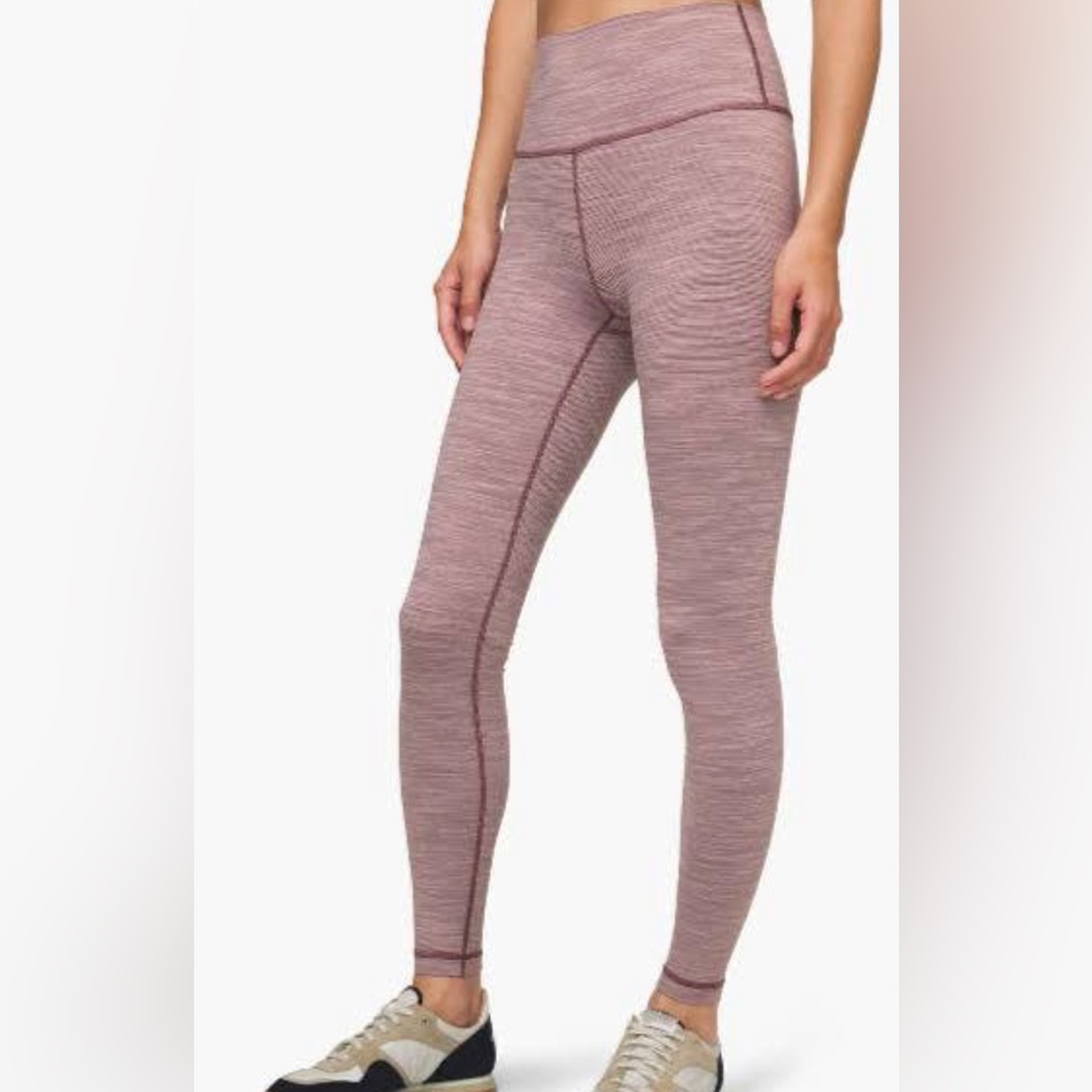 lululemon purple stripped wunder under leggings size 2